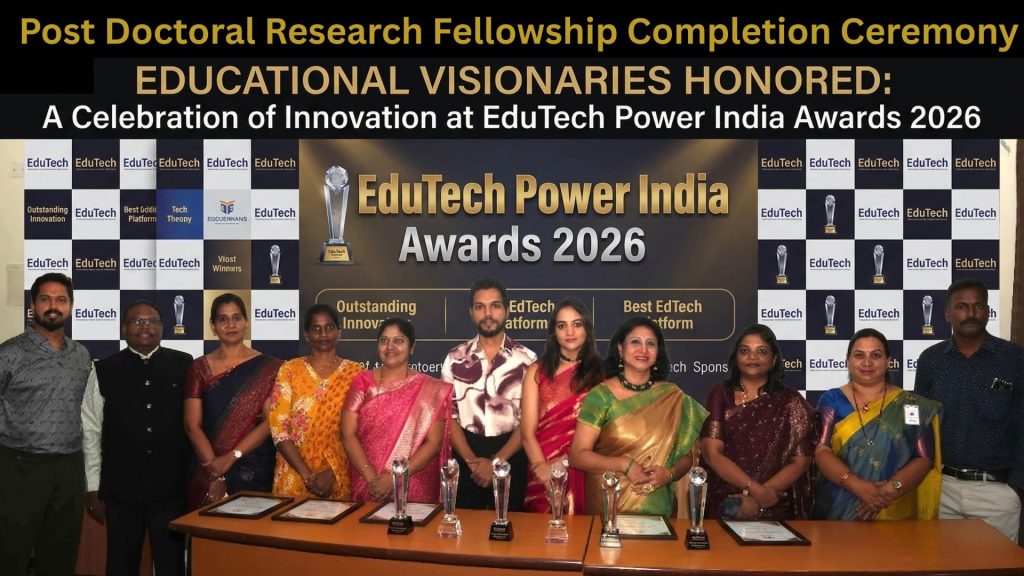 SSMRV Principal and International PostDoctoral Fellows from Bengaluru Honoured at EduTech Power India Awards